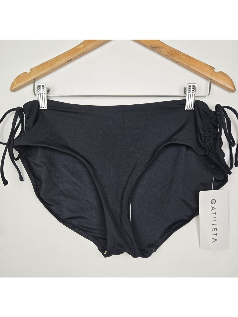 ATHLETA Cinch Full Bikini Bottom Size XL Black